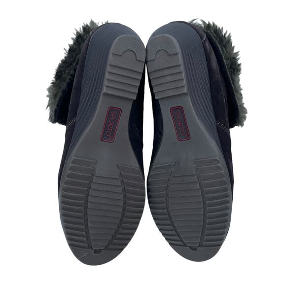 Sporto Capri Faux Fur Snow Boots Suede Wedge Brown Size 7.5M - Picture 8 of 11